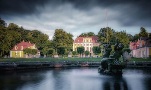 Fountain in front of building