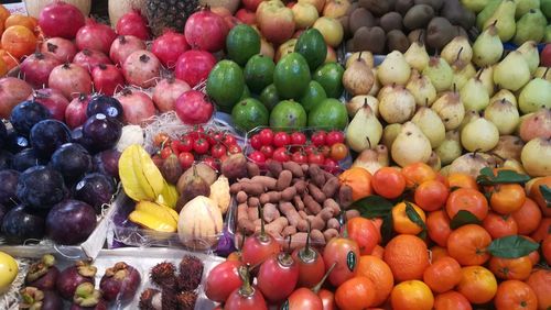 Full frame shot of apples in market