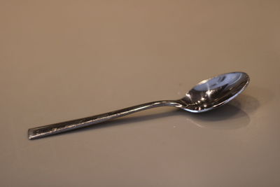 High angle view of glasses on table