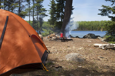 People in tent