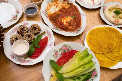 Traditional arabic breakfast table