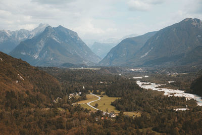 Scenic view of mountains against sky