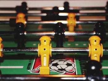 Close-up of foosball 