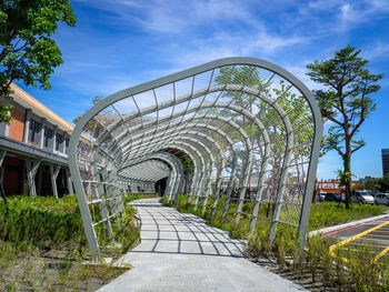 Low angle view of bridge against sky