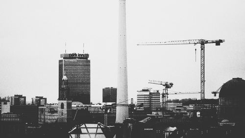 View of skyscrapers against clear sky