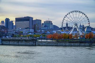 Ferris wheel in city