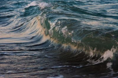 High angle view of wave on shore