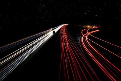 Light trails on highway at night