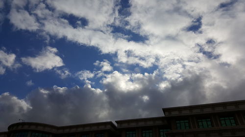 Low angle view of buildings against sky