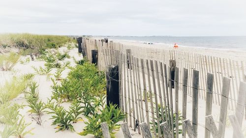 Scenic view of beach against sky