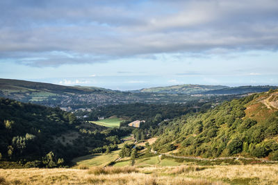 High angle view of landscape against sky