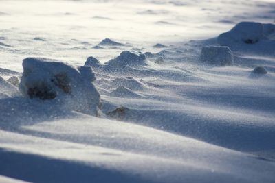 Scenic view of snow covered mountains