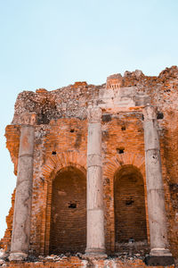 Old ruin building against clear sky