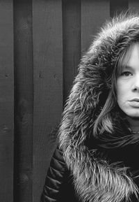 Close-up of woman in snow