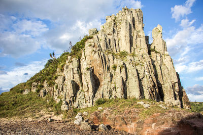 Low angle view of rock formations