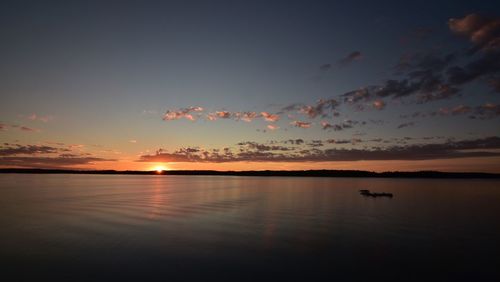 Scenic view of sea against sky at sunset