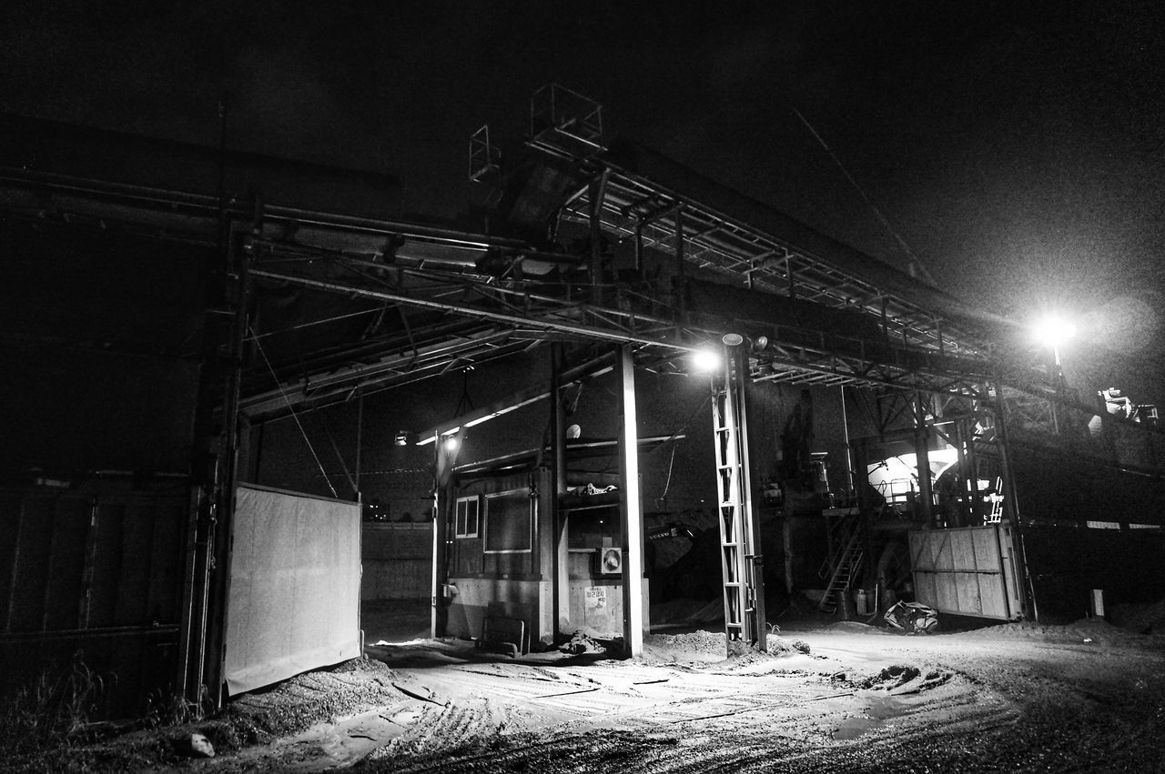 ILLUMINATED STREET LIGHTS IN ABANDONED BUILDING