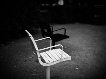 Benches on field at park