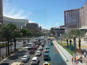 View of traffic on road