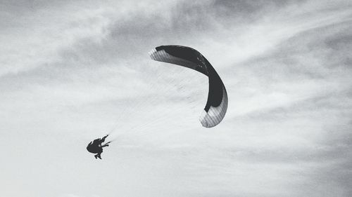 Low angle view of birds flying in sky