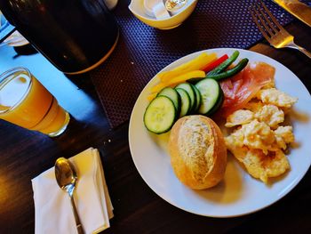 Close-up of food served in plate