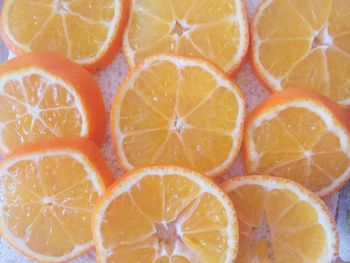 Full frame shot of oranges slices bread