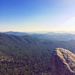 Scenic view of mountains against clear sky