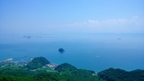 High angle view of sea against sky