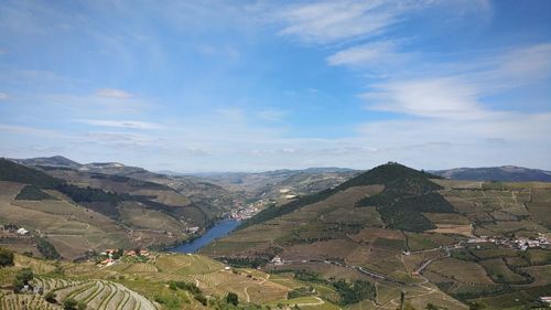 High angle view of landscape against sky