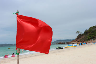 Scenic view of beach against sky