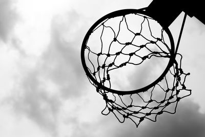 Low angle view of basketball hoop against sky