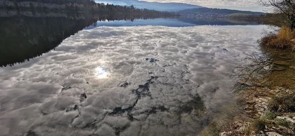 High angle view of lake