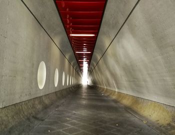View of empty subway tunnel