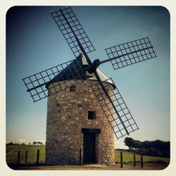 Low angle view of traditional windmill