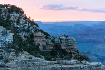 Scenic view of rock formation against sky