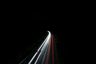 Light trails on highway at night