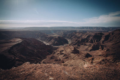 Scenic view of dramatic landscape against sky