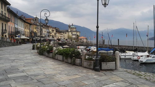 City street against cloudy sky