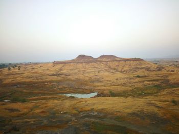 Scenic view of landscape against clear sky