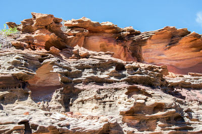 Low angle view of rock formation