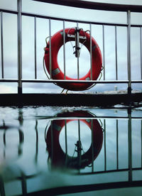 Reflection of mirror on swimming pool