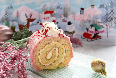 Close-up of sushi on table