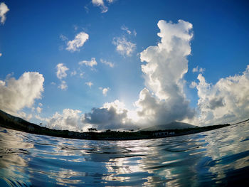 Panoramic view of sea against sky