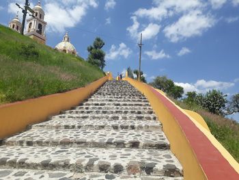 Panoramic view of temple amidst buildings against sky