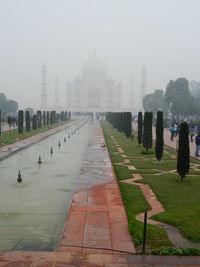 View of tourists in city