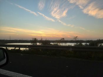 View of road at sunset