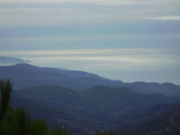 Scenic view of mountains against sky