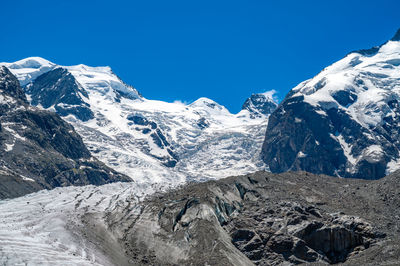 A close view of the morteratsch glacier, in the engadin, switzerland.