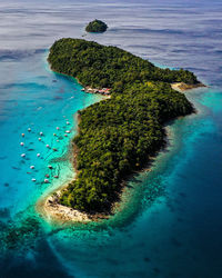 High angle view of sea, rubiah island