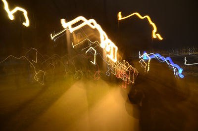 Light trails at night